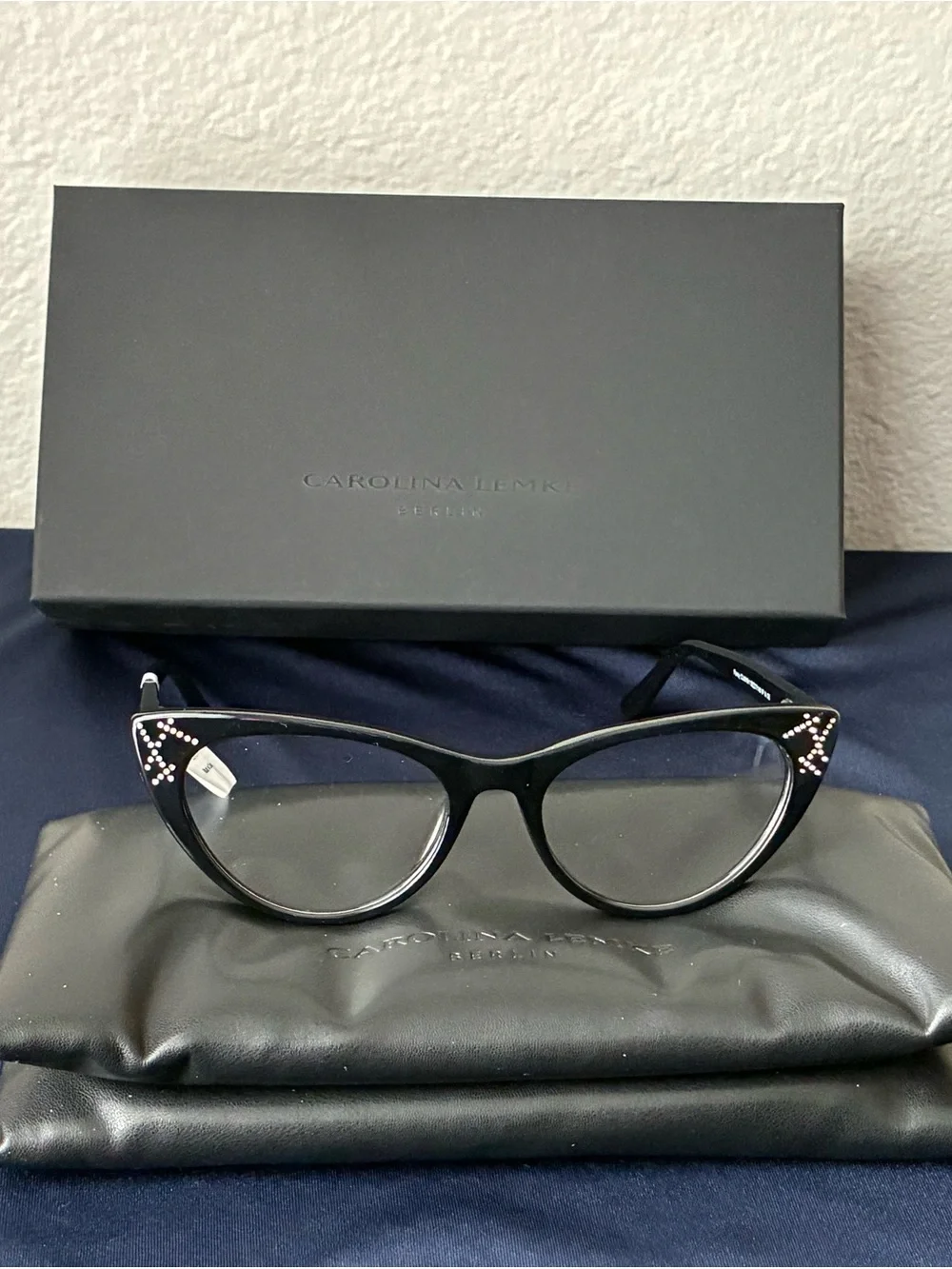 Carolina Lemke Berlin Fancy Black with Crystal Stones Women’s Black 52-17 140